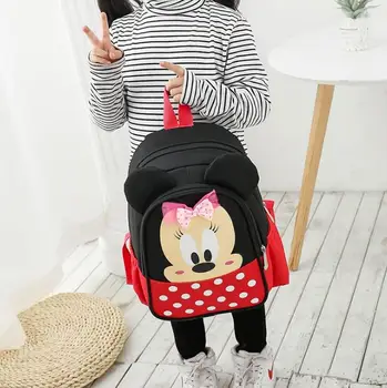 Disney Mickey Mouse Geanta Casual Nylon Backpack Ghiozdan Fete Panza Rucsac De Călătorie Grădiniță Saci Ghiozdan Rucsac