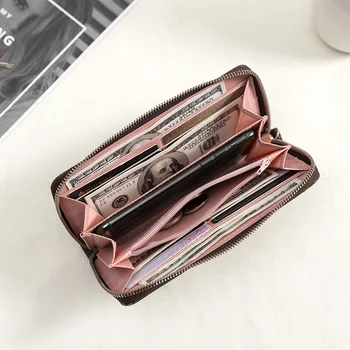Disney Mickey Mouse portofel pu desene animate monedă pungă cartelei de telefon mobil sac cu fermoar imprimare portofel dreptunghiular
