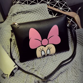 Disney Mickey Sac de Scutec Geanta de Umar Minnie Desene animate Messenger Bag PU doamna de moda femei călătorie în aer liber messenger sac cusatura