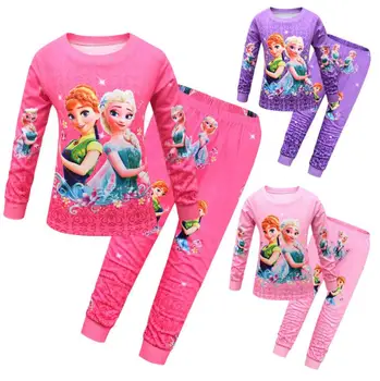 Disney pentru Copii Frozen Set de Pijama Copii Fetita de Primavara Toamna Pijamale Pijama Copii Elsa Sleepwear Set Haine Cadou de Crăciun