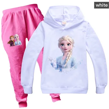 Disney pentru Copii Imbracaminte Fete imbracaminte Casual Set de Haine de Bumbac Frozen Elsa Sport Set Fete Maneca Lunga, Hanorac cu Glugă