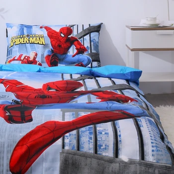 Disney Spiderman pentru Copii Set de lenjerie de Pat Twin Singur Plapuma Perna cearsaf de Pat Cazuri pentru Baieti, Cadou de Ziua Picătură de Transport maritim