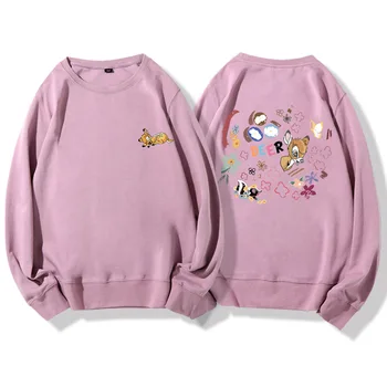Disney Tricou De Moda Cerb Bambi Înapoi Flori Desene Animate Scrisoare De Imprimare Femei Unisex Maneca Lunga Harajuku Streetwear Top 10 Culoare