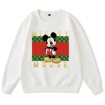 Disney Tricou Harajuku Mickey Mouse Scrisoare De Imprimare De Desene Animate Cu Gluga Pulover Cu Maneci Lungi Chic Moda Unisex Femei Topuri 3 Culori