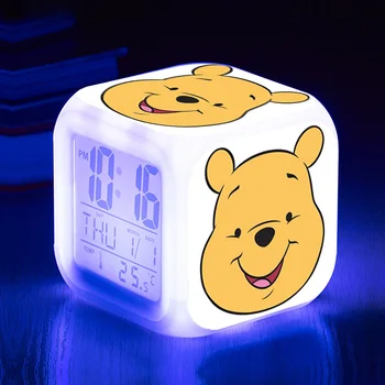 Disney Winnie The Pooh Copii Baieti LED-uri Digitale Ceas Deșteptător Anime Cifre Lumina de Noapte Ceas Copii Jucării pentru Fete, Cadouri de Craciun