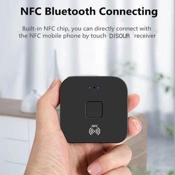 DISOUR NFC Bluetooth 5.0 Receptor 3.5 mm AUX RCA Jack HIFI Stereo Audio Wireless Adaptor Auto On/OFF Pentru Masina Kit Receptor Audio