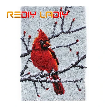 Dispozitivul de blocare Cârlig Kituri Face Propriul Covor Cardinal Păsări Fire Acrilice Culori Imprimate Panza Croșetare Perna Mat DIY covor Covor Meserii