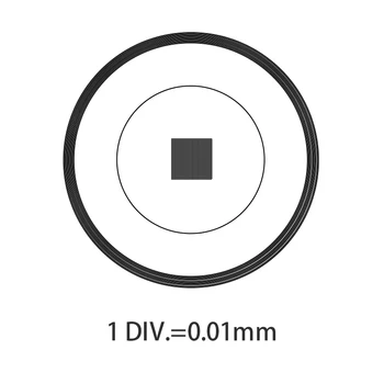 DIV 0,01 mm Ocular Grila Net Micrometru pentru Microscop Oculare Graticuler Scară de Măsurare cu Diametrul de 20 mm CAT908 C8
