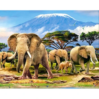 DIY 5D Diamant Pictura Elefant Diamant Broderie Animal cruciulițe Rundă Completă de Foraj Mozaic de Pietre Cadou de Arta Decor Acasă
