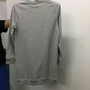 DIY Bumbac Imprimare Sudoare-rochie de Gât O Femeie Rochie Casual Direct Print Complet Maneca Înaltă Calitate Pulover-rochie