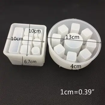 DIY cristal Rășină Epoxidică mucegai silicon dreptunghiulara pătrat rotund ruj cutie de depozitare Mucegai realizate manual oglinda a Face bijuterii Instrumente