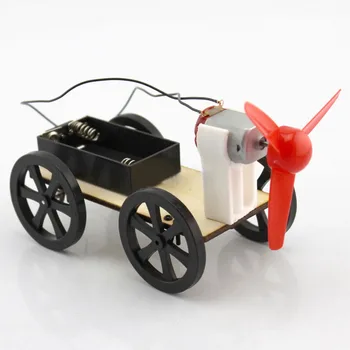 DIY Energie Eoliană Model de Masina Rulează Jucării lucrate Manual Fizice Gizmo Blocuri Kituri de Asamblat Jucărie Jucărie de Învățământ pentru Copii