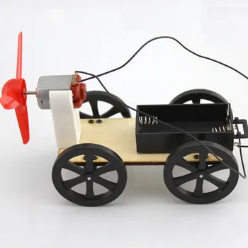 DIY Energie Eoliană Model de Masina Rulează Jucării lucrate Manual Fizice Gizmo Blocuri Kituri de Asamblat Jucărie Jucărie de Învățământ pentru Copii