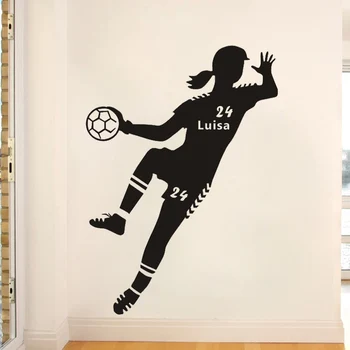DIY Personalizate Handbal Sport Handballerin Fata de orice Nume și Număr de Vinil Autocolant de Perete de Artă Decal Dormitor Copii 824 pentru Perete din PVC