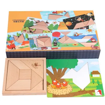 DIY Puzzle din Lemn Puzzle Jucării pentru Copii Creativitate Educative Jucarii din Lemn de Învățare în curs de Dezvoltare Jucarii Cadou