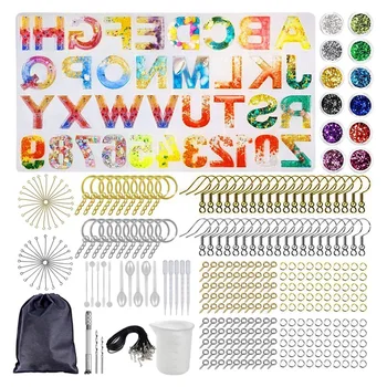 DIY Scrisoare de Silicon, Rășină de Turnare Bijuterii Matrite Kit pentru Bijuterii de Artizanat Breloc Pandantive Cercei Face