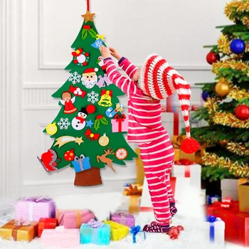 DIY Simțit Pomul de Crăciun Decor de Crăciun pentru Acasă Navidad 2021 Anul Nou, Cadouri, Ornamente de Crăciun, Moș Crăciun Xmas Deco Noel