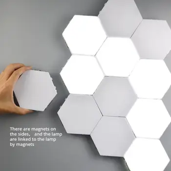 DIY Touch Comutator Senzor Cuantice Lampă de Perete de 80 de LED-uri Magnetice Hexagonale Modular de Perete Creativ Lumina de Noapte Luminile Cameră Decor Nou
