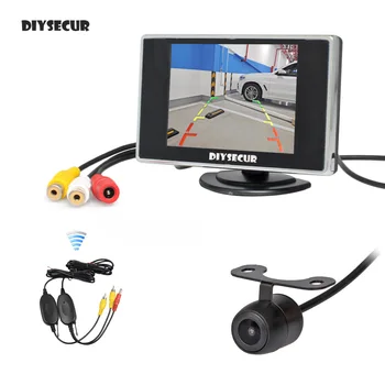 DIYSECUR Wireless 3.5 inch TFT LCD Monitor Auto retrovizoare cu Camera Kit Camera de mers inapoi Sistem de Asistență de Parcare
