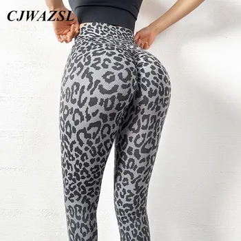 Doamnelor Antrenament Yoga Pantaloni Leopard De Imprimare Jambiere Pantaloni Stramti Fund Fără Sudură Talie Mare Întindere Model Zebra Sală De Funcționare Jambiere