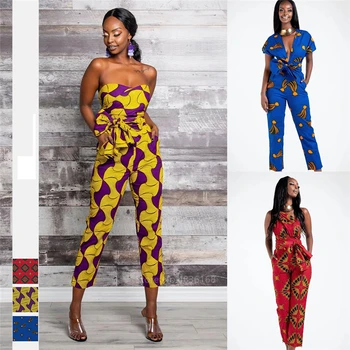 Doamnelor moda 2020 Știri Haine Africane Ankara Stil DIY Bandaj Halat Africaine Dashiki Salopeta Etnice Rochii Sexy pentru Femei