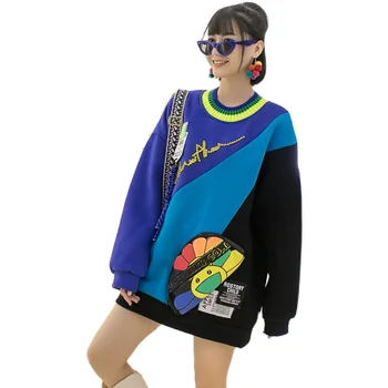 Doamnelor pulover plus de catifea groasă de toamnă și de iarnă de culoare de potrivire pulover femei vrac împletit personalitate de top