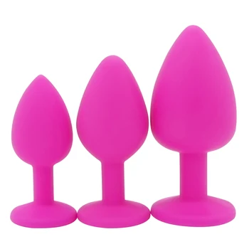 DOMI 3pcs Cristal Bijuterii Dop de Fund Jucărie Colorat Masaj Silicon Anal Plug Jucarii Sexuale