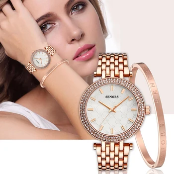DOMNILOR 2020 Femei ceas Doamnelor Brățară ceas moda de aur Negru Albastru pentru femei femeie reloj mujer saat relogio zegarek damski