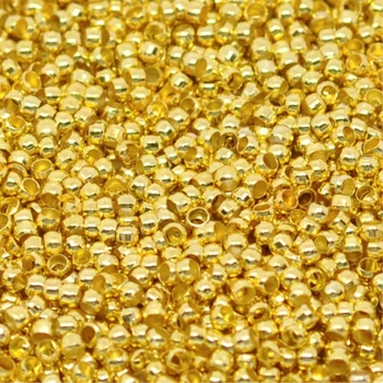 DoreenBeads 5000PCs de Aur de Culoare Margele Crimps 2 mm Dia. Dimensiune orificiu 1mm Aliaj(fără Cadmiu) Constatările de Bijuterii Accesorii en-Gros