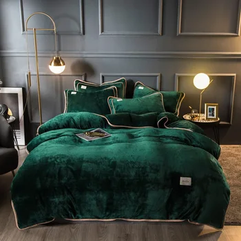 Dormitor nou de Patru piese de Lenjerie de Lux de Iarnă Caldă față-verso Flanel Plapuma la Modă Simplu Hotel de Familie Set de lenjerie de Pat