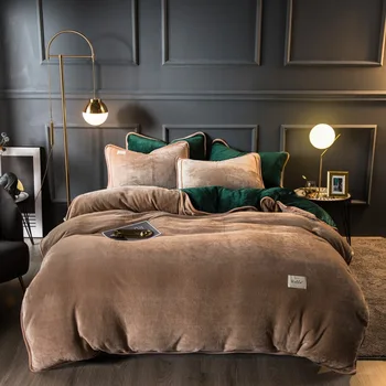 Dormitor nou de Patru piese de Lenjerie de Lux de Iarnă Caldă față-verso Flanel Plapuma la Modă Simplu Hotel de Familie Set de lenjerie de Pat