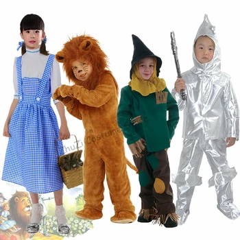 Dorothy, Sperietoarea De Ciori Tinichigiu Wizard Costum De Leu De Copii De Copii De Origine Animală Petrecerea De Halloween Costume Cosplay Jocuri De Rol Salopeta