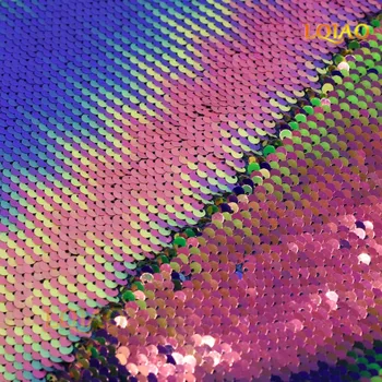 Dot Pink-Laser Argint Reversibile Sequin Tesatura De Curte Sirena cu Paiete, Material,DIY Cusut Tesatura Pernei Spătarului Haine