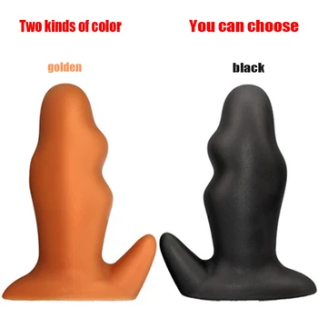 Două culori de calitate lichid gel de siliciu pentru bărbați și femei cu camera posterioară anal plug moale de piele-friendly super grosier anal plug