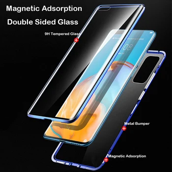 Două Fețe Magnetice de Absorbție Metal Caz Pentru Samsung Galaxy A11 A21 A41 A51 A71 A81 A91 360 Plină de Protecție caz Acoperire coajă