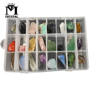Douăzeci și patru tipuri Naturale de pietris de cristal și aspră piatră de Cuarț de Stâncă Minerale-specimen de Vindecare Reiki Colecție de piatră prețioasă