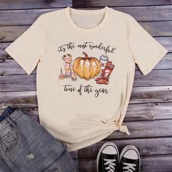 Dovleac Imprimat Top Femei T-shirt de Vară O-gât Topuri Tee de Moda de Halloween Topuri Femei Tricouri Femei 2019 camiseta