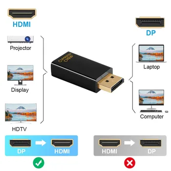 DP la HDMI Adaptor, CableCreation [3-Pack] Placat cu Aur Displayport la HDMI Convertor de sex Masculin la Feminin, HDMI 1.3 v/1.4 v, Negru