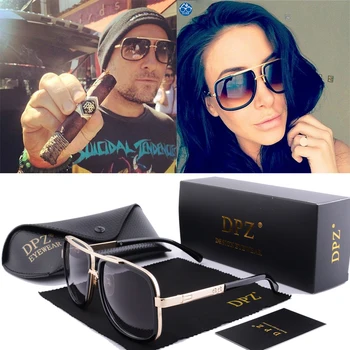 DPZ HOT Nou Brand pentru bărbați de design cadru Mare ditaeds ochelari de soare Vintage steampunk femei ochelari de soare maestru UV400 de sol