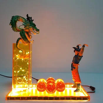 Dragon Ball Z Goku striga Shenron Led Lumina Modelul Jucării Anime Dragon Ball Super Convoca Shenron Led Scena Figurine DBZ