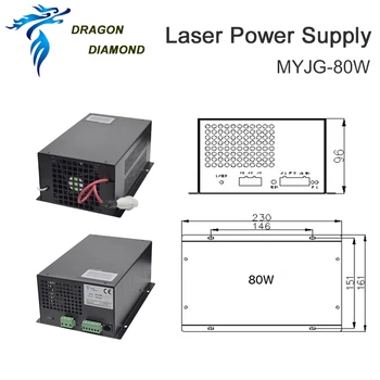 DRAGON DIAMANT 80W cu Laser CO2 Alimentare Gravare Laser CO2 Gravare cu Laser Masina de debitat MYJG-80W categorie