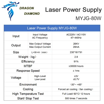DRAGON DIAMANT 80W cu Laser CO2 Alimentare Gravare Laser CO2 Gravare cu Laser Masina de debitat MYJG-80W categorie