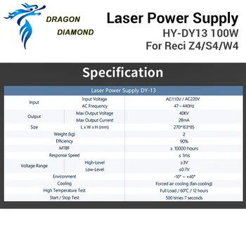 Dragon Diamant DY13 Laser Co2 De Alimentare RECI W2 100W Tub Laser de co2 de Tăiere Masina de Gravat DY Serie