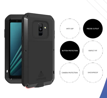 DRAGOSTEA MEI Caz Pentru Samsung Galaxy A6 2018/Galaxy A6 Plus 2018 Șoc Murdărie Dovada Waterpoof Rezistent Metal Armor Acoperi Caz de Telefon
