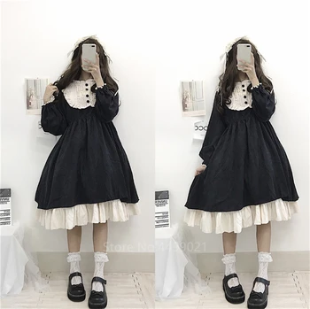 Dress Gotic Victorian Lolita Femei Fete Rochii Retro Anime Cosplay Complet Maneca Japoneze Kawaii Lolita Ceai Partidul Renașterii