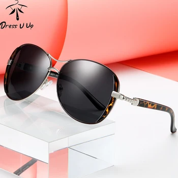 DRESSUUP Proiectare Femei de Lux Rotund Polarizat ochelari de soare pentru Femei de Moda Trend Ochelari de Soare UV400 Oculos de sol