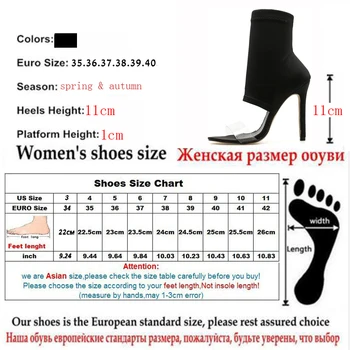 Dropship 2019 Noi Tesatura Stretch pentru Femei Cizme Clar Glezna Stilet Tocuri Transparente din PVC Cut-out sandale, Ghete, Sandale
