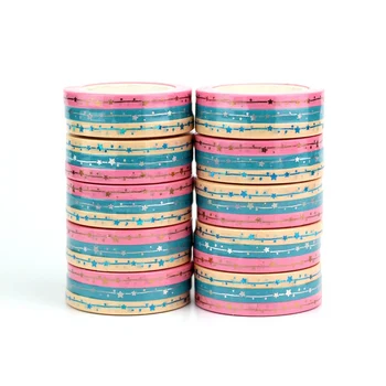 Drăguț 5mm Slim star roz albastru Folie de Benzi Washi Set DIY Scrapbooking Planificator Adezivă de Mascare Benzi Kawaii Papetărie en-Gros