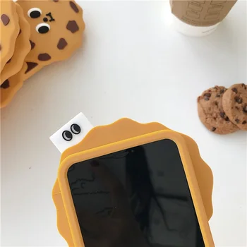 Drăguț Caz pentru IPhone 11 Pro Max Cazul Desene animate Cookies Biscuiti Cover pentru IPhone XR X XS Max 6S 7 8 Plus Caz Silicon Moale Amuzant