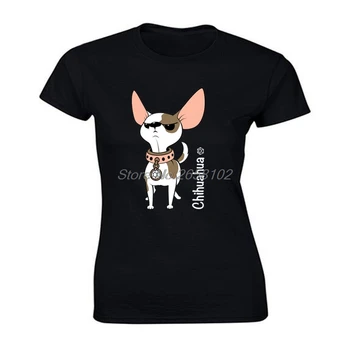 Drăguț Chihuahua Print T-Shirt de Vara pentru femei din Bumbac Tricou Maneca Scurta Casual fată Hip Hop Tricou Harajuku Streetwear Fitness